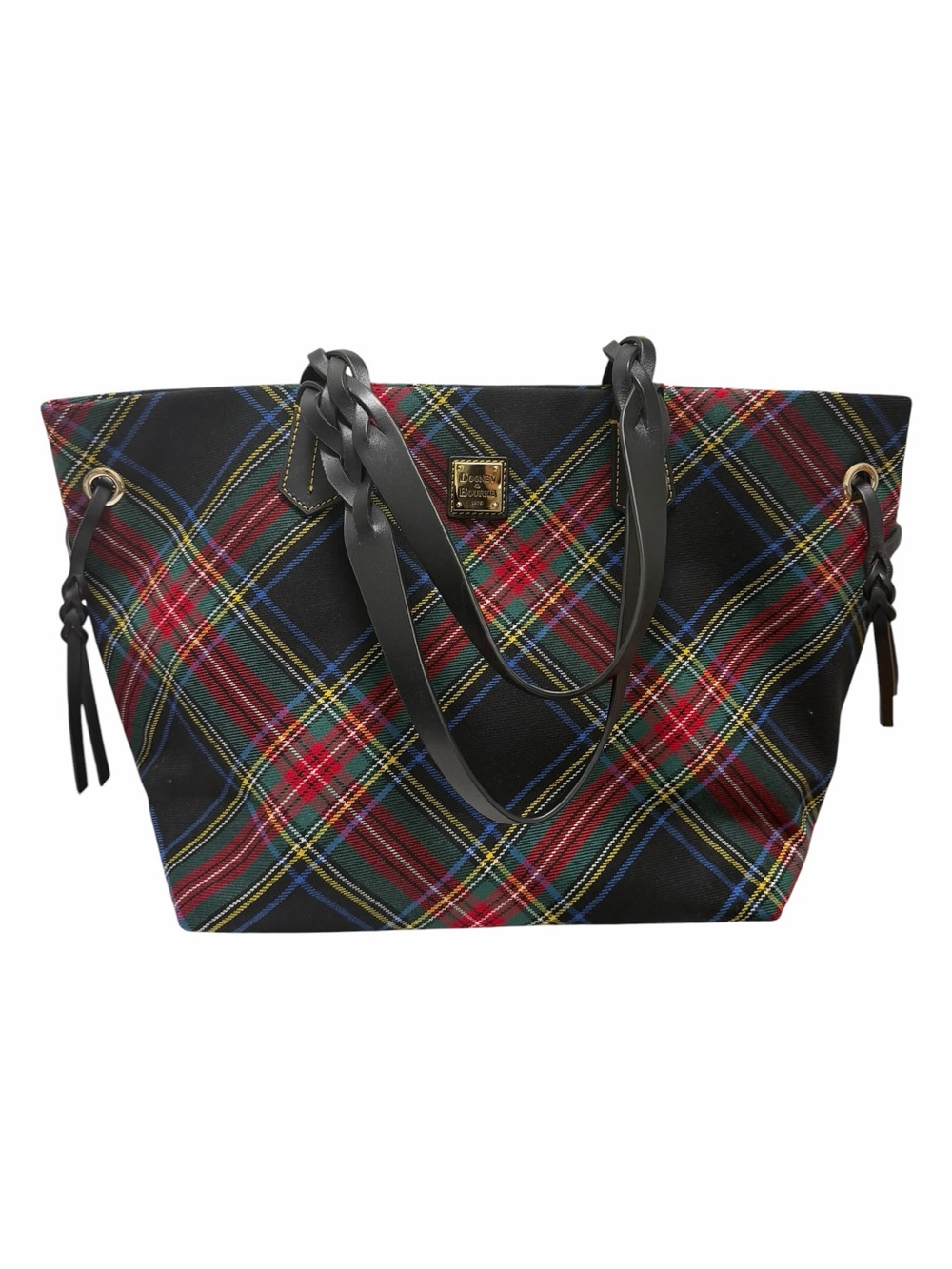 Dooney & Bourke Navy/Multi Plaid Shoulder Handbag
